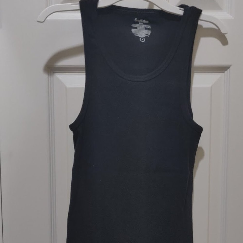 Goodfellow & Co Ribbed Black 100% Cotton Tank Top